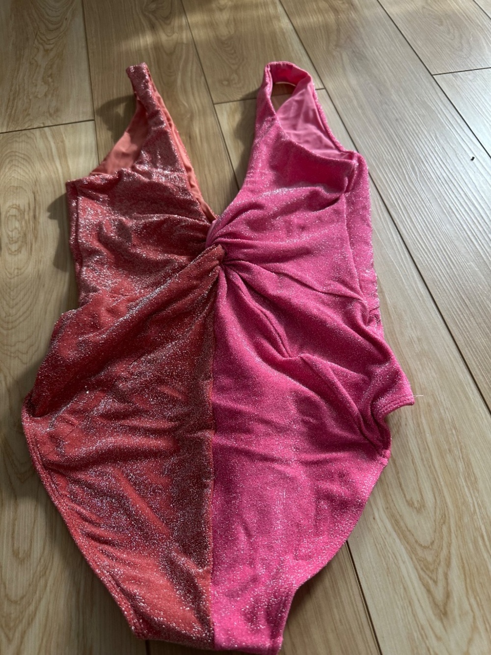 LAST DAY!  Pink sparkly one-piece swimsuit - One SIze - Picture 2 of 5
